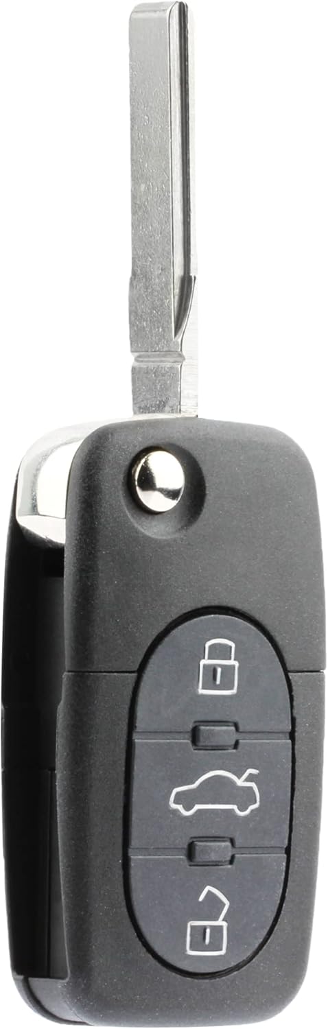 Replacement Keyless Entry Remote Flip Key Fob fits 1998 1999 2000 2001 VW Beetle, Golf, Jetta, Passat (HLO1J0959753F)...
