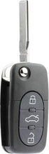 Replacement Keyless Entry Remote Flip Key Fob fits 1998 1999 2000 2001 VW Beetle, Golf, Jetta, Passat (HLO1J0959753F)...