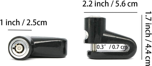 2Pcs Bicycle Lock Bike Security Lock Disc Brake Lock Bicycle Accessories (Black)...