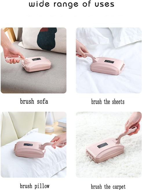 2Pcs Carpet Brush Handheld Carpet Table Sweeper Triple Brush Head Carpet Table Brush Pet Hair Cleaning Brush Collector Brush (Blue+Pink)...