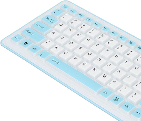 Foldable Silicone Keyboard,USB Wired Silicone Keyboard,103 Keys Waterproof Rollup Keyboard,Soft Touch Keyboard for PC,Laptop,Notebook(blue)...