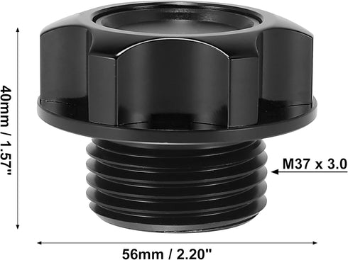 X AUTOHAUX Black Aluminum Alloy Gas Engine Oil Filler Cap Plug Cover for Toyota Camry Highlander Crown Corolla Reiz...