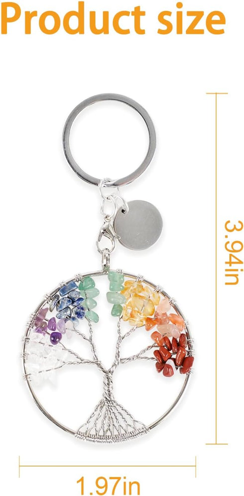 Tree of Life Keychain,Life Tree Key Chain Decorations,Bling Crystal Stone Charms,Sparkling Alloy Gift for Women Girls...