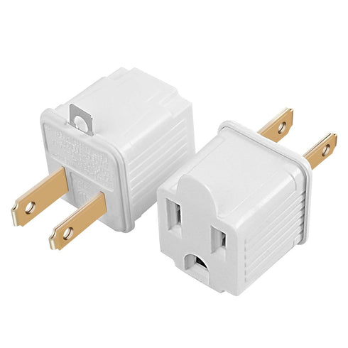 3-2 Prong Adapters Grounding Converters-TENINYU ETL Adapter 5-pack for Outlets Electrical Household Workshops and Other Appliances...