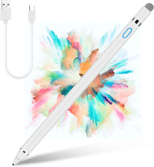 Stylus Pen for iPad,Capacitive Digital Pencil with 1.45mm Ultra Fine Tip Stylus, Active Electronic Pen Compatible iPhone Samsung Phone Tablets for...