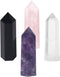 Healing Crystal Wands,2" Amethyst Crystal, Rose Quartz,Clear Quartz and Black Obsidian?6 Faceted Reiki Chakra Stones 4 pcs...