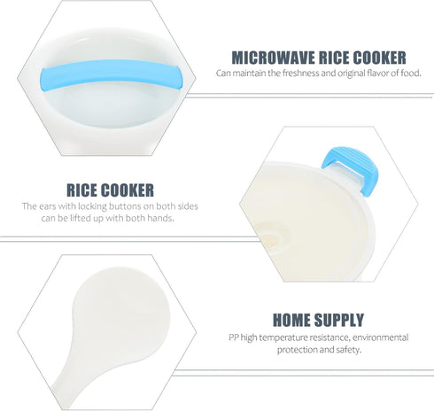 Microwave Rice Steamer Rice Cooker Double vent design, convenient for steam discharge, without generating air pressure. Rice Cooker Small Microwav...
