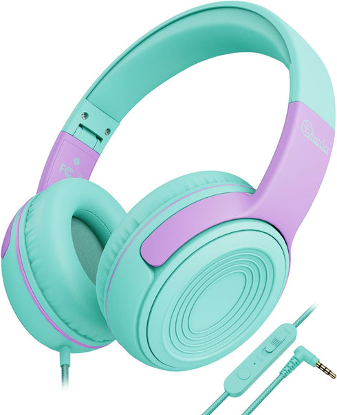 ELECDER Kids Headphones, S8 Wired Headphones for Kids with Microphone for Boys Girls, Adjustable 85dB/94dB Volume Limited, 3.5 mm Jack for/Kindle/...