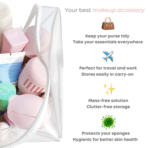 Silicone Makeup Sponge Holder & Travel Case Brown- Brush Bubble fully closed or breathable option for travel or home to keep your makeup sponge cl...