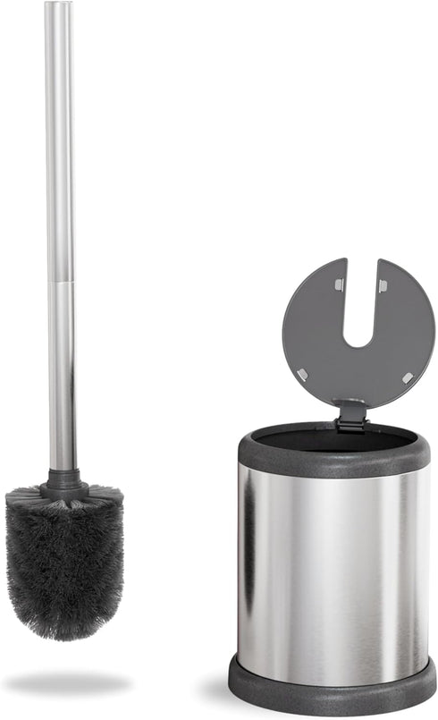 ToiletTree Products Toilet Brush with Lid - Sleek Toilet Bowl Brush and Holder - Toilet Scrubber Brush Set with Heavy-Weight Base - Lidded Toilet ...