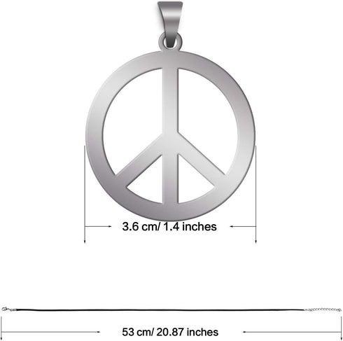2 Pack Hippie Style Peace Sign Necklace Hippie Party Dressing Accessories, Silver...