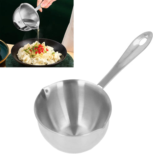 Stainless Steel Saucepan, Half Quart Saucepan Sauce Pan Heavy Bottom Saucepan Cooking Pot with Pour Spout for Home Kitchen Cooking(silver)...