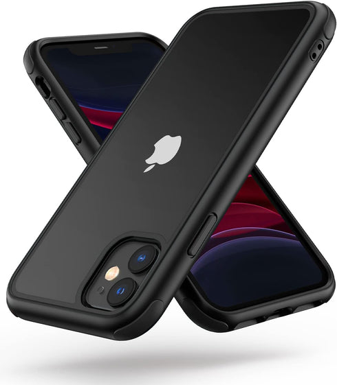 for iPhone 11 Crystal Clear Case, with Multicolor Protective Shockproof Bumpers, Not Yellowing Anti Scratch Transparent Hard PC Back & Soft Silico...