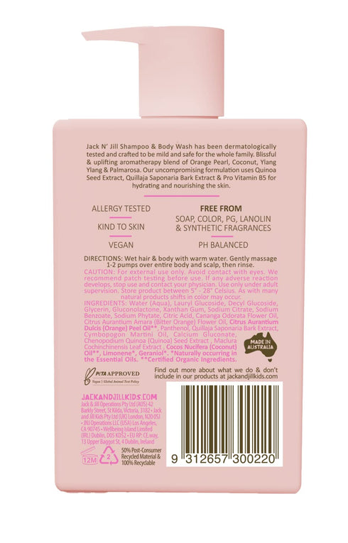 Jack N' Jill Natural Bathtime Kids Shampoo and Body Wash - Suitable for Sensitive Skin, Dermatologically Tested, Color and Soap Free, Cruelty Free...