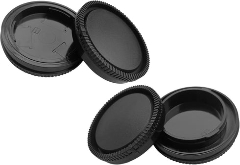 E-Mount Body Cap + Rear Lens Cap Cover Kit for Sony A7 A7II A7III A7IV A7S A7SII A7SIII A7RII III A7RIV A7RV A7C A9 A6600 A6400 A6300 A6100 A6000 ...