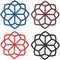Set of 4 Flower Shaped Silicone Trivet Mat/Coasters & Hot Pads, Hot Drink Coasters, Coffee Coasters, Washers for Hot Dishes, Non-Slip Heat-Resista...