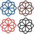Set of 4 Flower Shaped Silicone Trivet Mat/Coasters & Hot Pads, Hot Drink Coasters, Coffee Coasters, Washers for Hot Dishes, Non-Slip Heat-Resista...