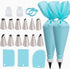 Piping Bags and Tips Set, Reusable Cake Decorating Supplies with 2 Reusable Bags, 12 Icing Tips, 2 Silicone Rings, 2 Couplers and 3 Scrapers, Cake...