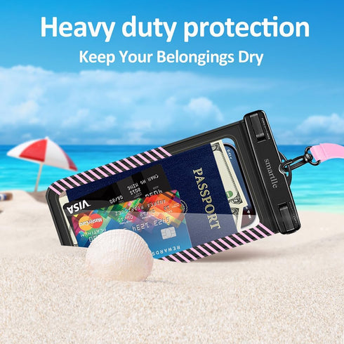 Waterproof Phone Pouches Bags Holder, Cell Phone Water Protectors Pouch Bag 2 Pack for Swimming, IPX8 Water Proof Phone Cases Covers w/for iPhone ...