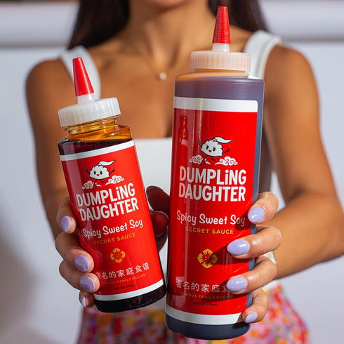 Dumpling Daughter - Spicy Sweet Soy Sauce (8 oz) - Brown Sugar Sweetened Dumpling Sauce Balanced with Spicy Chili Oil - The Most Versatile Soy Sau...