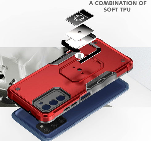 Case for Samsung Galaxy A03S Case Kickstand Holder Built-in Magnetic Car Mount Shockproof Camera Protective Case for Samsung Galaxy A03S Phone Cas...