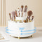 360 Rotating Makeup Brush Holder, Desktop Makeup Organizer, 5 Slot Make Up Brushes Cup Rotating Organizer for Perfume Skincare Cosmetics Desk Orga...
