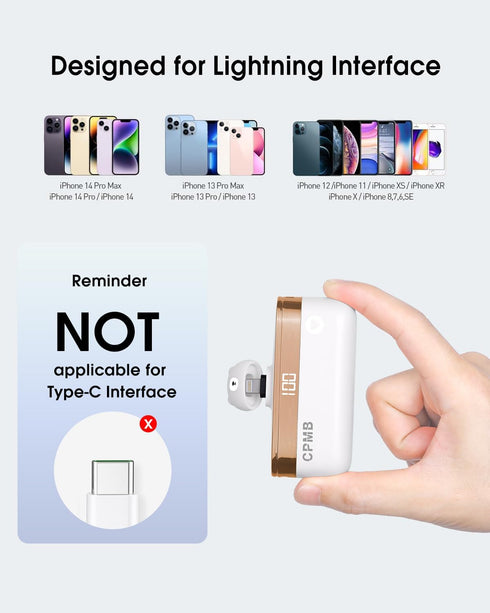 Portable Power Bank with 5,000mAh, Portable Charger 22.5W,Digital Display,Mini Battery Pack Compatible with iPhone 14/14 Pro / 14 Plus / 14 Pro Ma...