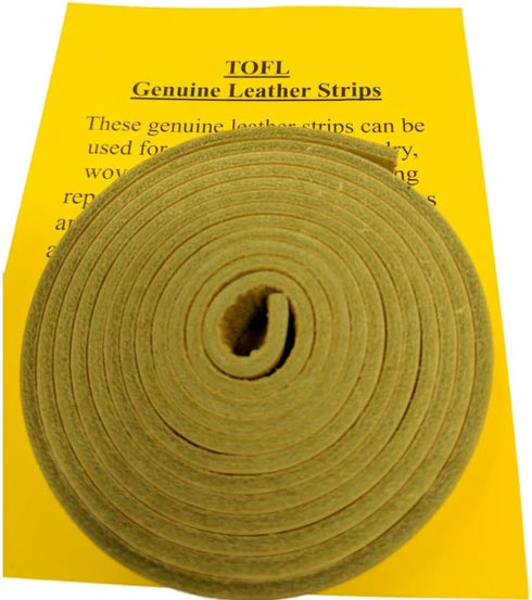 TOFL Genuine Top-Grain Leather Strap | 72 Inches Long | 3/4 Inch Wide | 1/8 Inch Thick (7-8 oz) | 1 Leather Strip for DIY Arts & Craft Projects, C...