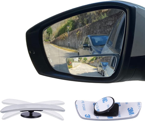 LivTee Blind Spot Mirror, Rectangular Shaped HD Glass Frameless Convex Rear View Mirror with wide angle Adjustable Stick for Cars SUV and Trucks, ...