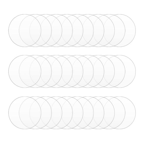 DARENYI 30Pcs 2 inch Clear Acrylic Discs Acrylic Circle Blanks, Round Acrylic Sheets Boards Transparent Plexiglass 0.04inch Thick Plastic Panels f...