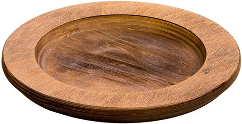 Lodge 8" Round Walnut Stained Wood Underliner...