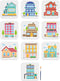 10pcs House Building Stencil 6×6inch Modern City Buildings Stencil with Paint brush Reusable Town Rural Architecture Drawing Template for DIY Craf...
