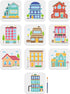 10pcs House Building Stencil 6×6inch Modern City Buildings Stencil with Paint brush Reusable Town Rural Architecture Drawing Template for DIY Craf...