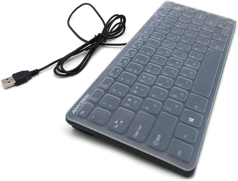 Mini Wired Keyboard(Korean-English) Ultra Thin and Light Portable 78 Keys USB Desktop, Laptop, Windows 7/8/10, Keyboard Protection Skin, Korean Ke...