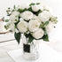 Artificial Peony Flowers Silk Peony Rose Real Touch Fake Flowers 3pcs Single Stem with 5 Heads Bouquet for Home Wedding Party Decoration (White)...