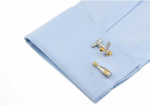 Champagne Wine Bottle and Glasses Cufflinks...