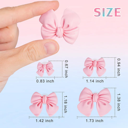 Bow Shoe Charms, 8 Pcs Coquette Bow Shoe Charms Shoe Decoration Charms for Women, Teens, and Kids, Pink...