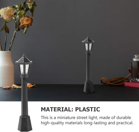 SEWACC 6pcs Mini Street Light Models Miniature Street Lamp Models Decorative Pathway Lantern Post for Miniature Doll House Micro Landscape Lamppos...