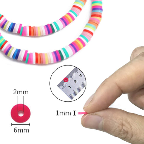 Flat Beads for Jewelry Making, Acrsikr Heishi Clay Disc Beads Bracelet 6mm...