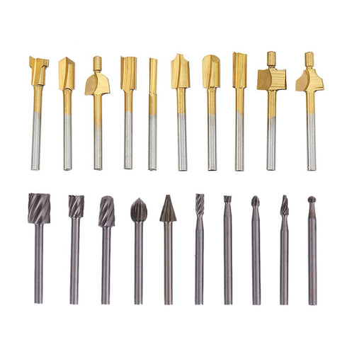 HSS Router Carbide Engraving Bits and Router Bit Set 1/8"(3mm) Shank for Rotary Tools Accessories for DIY Woodworking, Carving, Engraving, Drillin...
