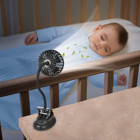 Clip on Fan Usb Battery Operated Desk Clip Fan with Emergency Power Bank, Baby Stroller Fan Rechargeable Personal Fan Flexible Neck 3 Speeds Great...