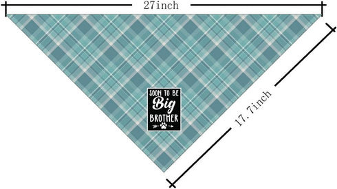 Dog Bandana, Soon to Big Brother Dog Bandana, Dog Scarf Classical Plaid Printing, Dog Scarf Accessories, Dog Bandana Pet Scarf, Pet Plaid Scarf Ge...