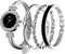 CdyBox Women Crystal Watch with 3 Bracelets Set Quartz Wrist Watches Bangle Jewelry 4pcs/Set for Ladies (Silver)...