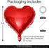 10Pcs Red Foil Heart Shaped Balloons 18 Inch Heart Mylar Balloons For Baby Shower Wedding Valentine Decorations Love Balloons Party Decorations...