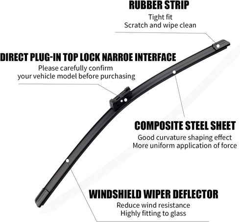 26"+18" Wiper Blades with 11" Rear Wiper Blade Set Replacement for 2015+ Audi A3 S3 2017+ RS3 2013+ Volkswagen GTI 2016+ Passat Windshield Wipers ...