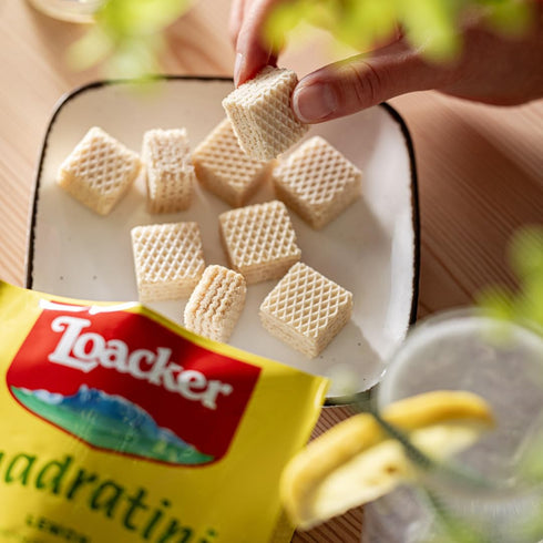 Loacker Quadratini Premium Lemon Wafer Cookies, 250g/8.82oz (37735)...