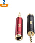 Cable Matters 2-Pack 3.5mm to 1/4 Adapter, 1/8 Male to 1/4 Female Microphone Adapter Jack, 6.35mm to 3.5mm Headphone Jack Adaptor...