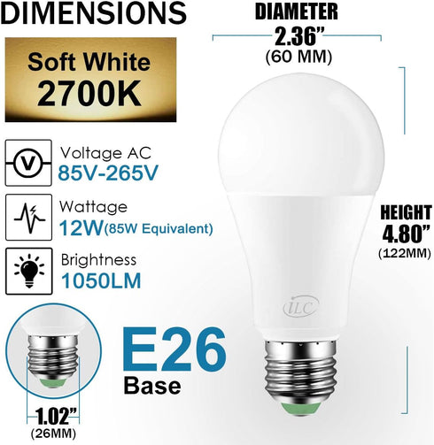 ILC LED Light Bulb 85W Equivalent, Color Changing Light Bulbs 2700K Warm White, Remote Control RGB 6 Modes, Timing, Sync, Dimmable E26 Screw Base ...