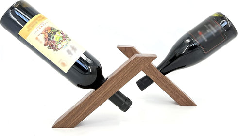 Wine Rack Countertop Wine Bottle Holder Wooden Rustic Wine Stand Tabletop Wine Holder Adult Creative Decoration Accessories Perfect for Home Decor...