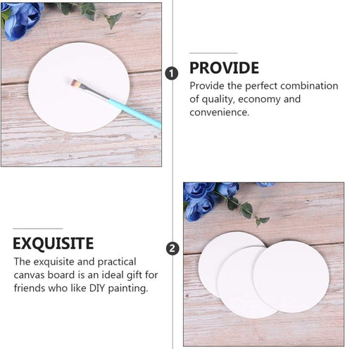 10pcs Round Painting Canvas Panel Boards Canvas Drawing Board Stretched Artist Canvas Canvas Painting Board for Drawing Painting DIY Student Artis...